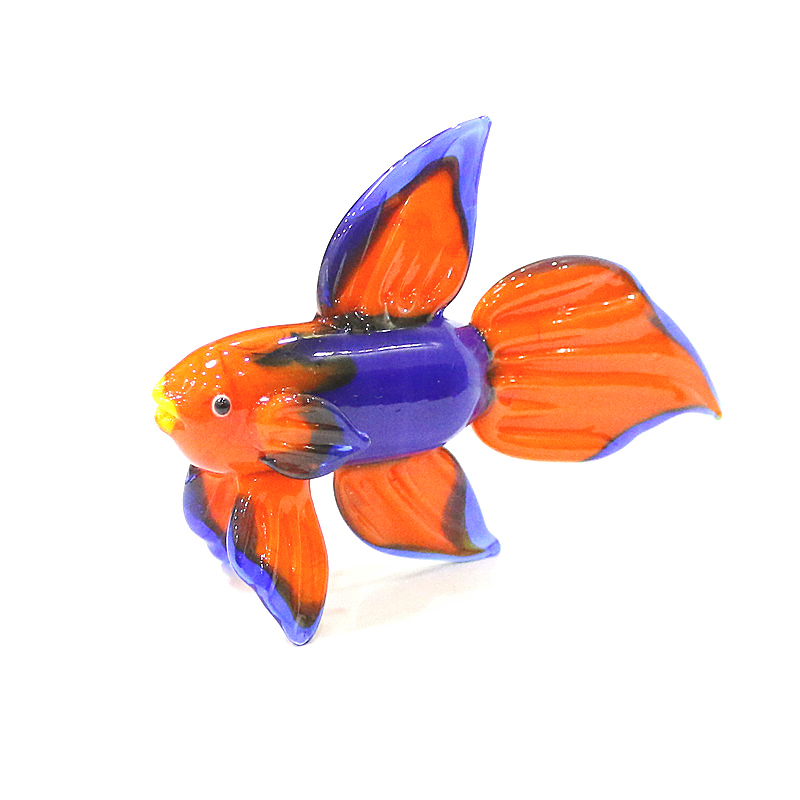 Marine Aquarium Live - Orange Murano Glass Tropical Fish Figurine