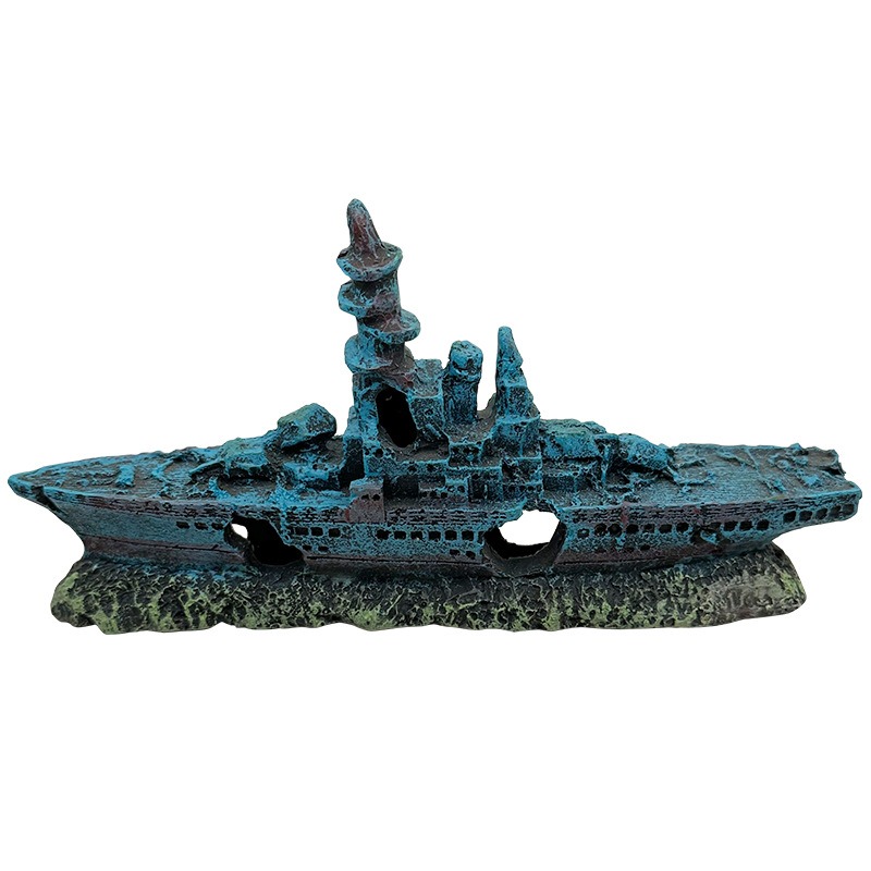 Resin Damaged Navy War Boat Sh - Aquarium Marina recension och pris
