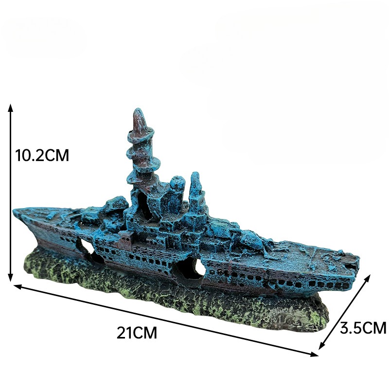 Resin Damaged Navy War Boat Sh - Aquarium Marina recension och pris