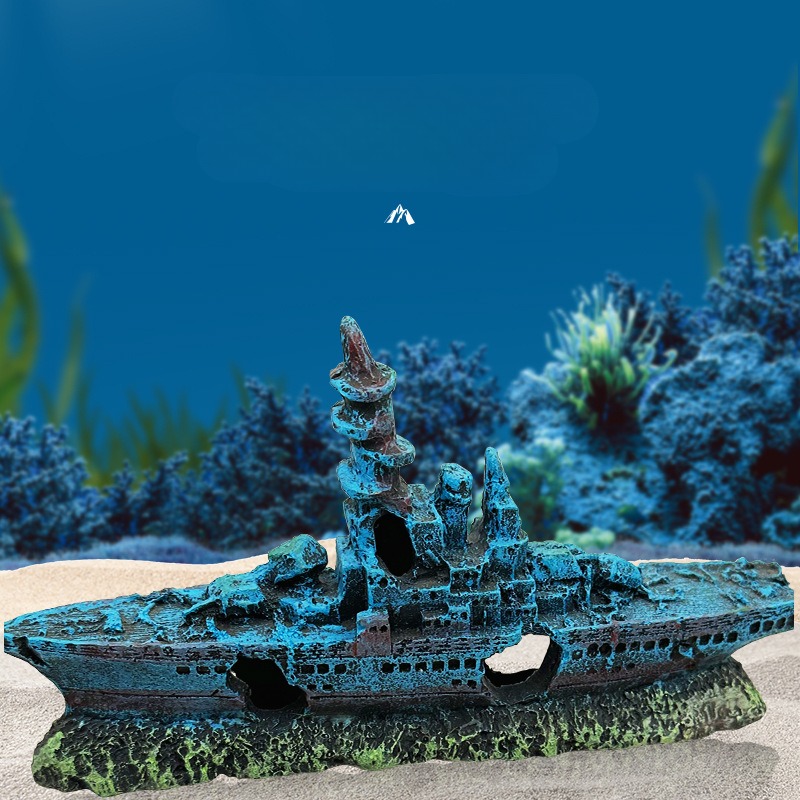 Resin Damaged Navy War Boat Sh - Aquarium Marina recension och pris