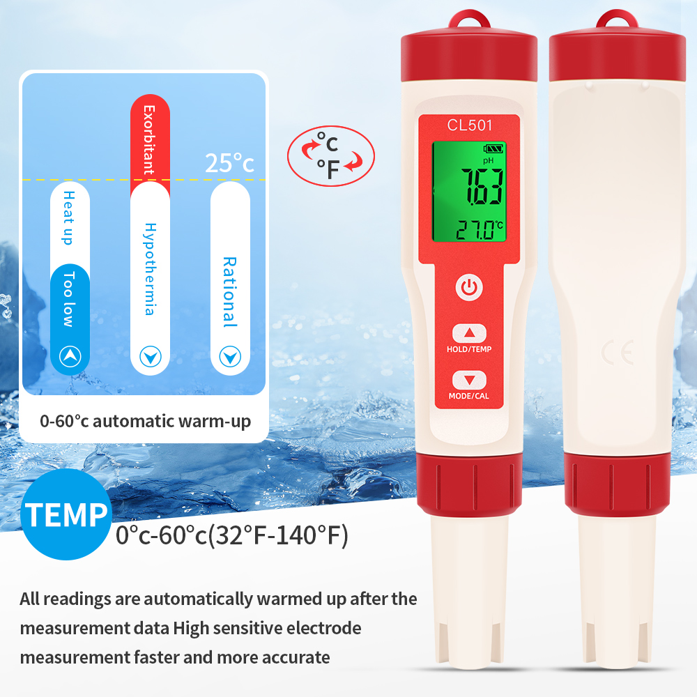 PH/CL2/H2/ORP/Temperature Mete - Marine Aquarium Water Testing recension och pris