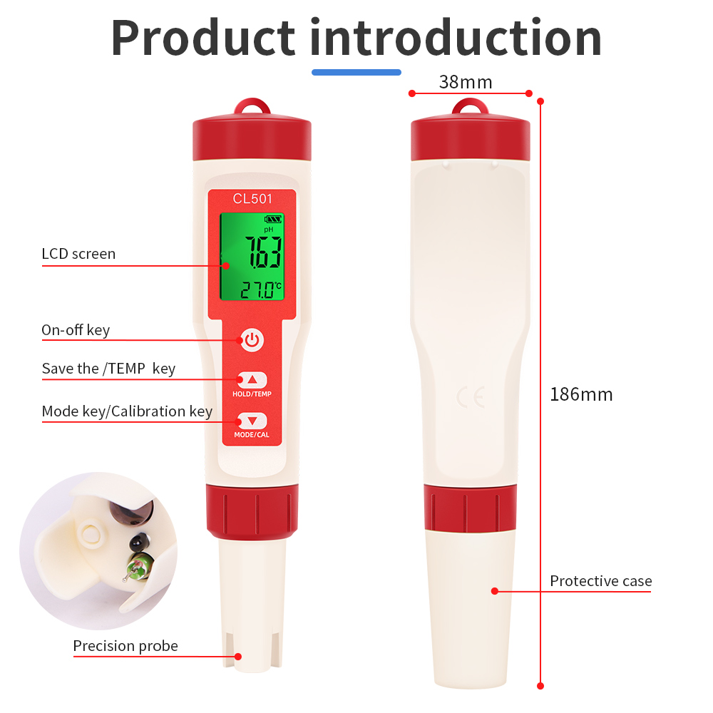 PH/CL2/H2/ORP/Temperature Mete - Marine Aquarium Water Testing recension och pris