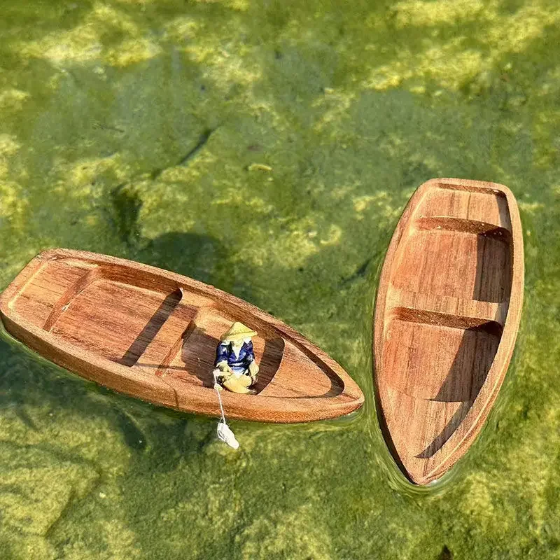 Handmade Wooden Boat Mini Floa - Aquarium Marina recension och pris