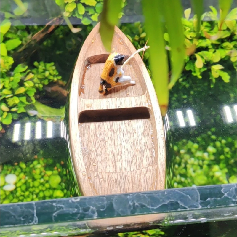 Handmade Wooden Boat Mini Floa - Aquarium Marina recension och pris