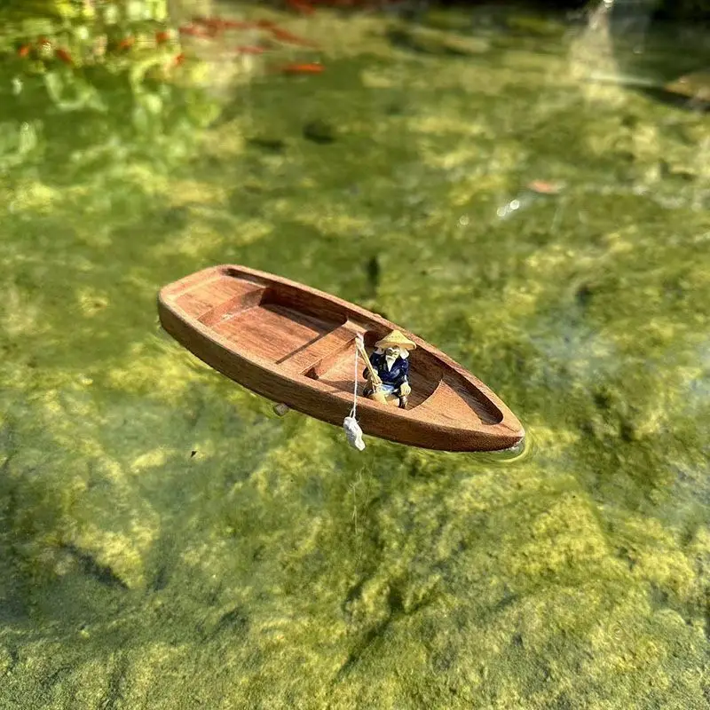 Handmade Wooden Boat Mini Floa - Aquarium Marina recension och pris