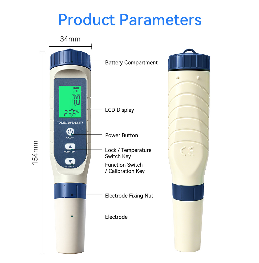 5 in 1 Water Quality Test Pen  - Marine Aquarium Water Testing recension och pris