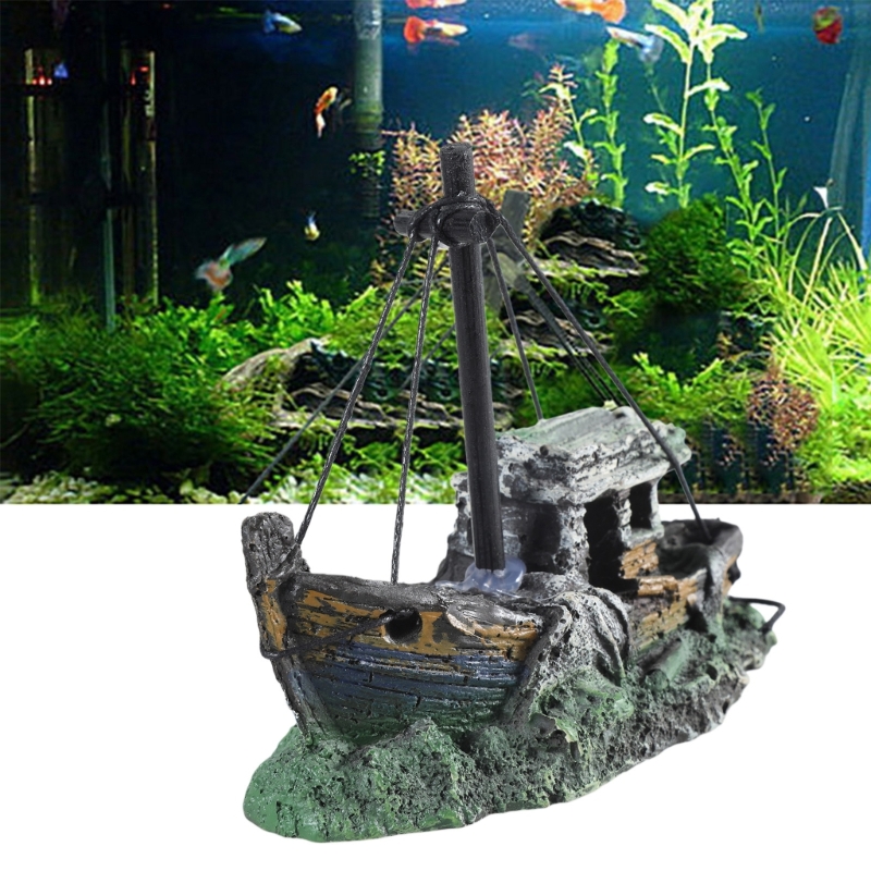Aquarium Sunken Ship Decoratio - Aquarium Marina recension och pris