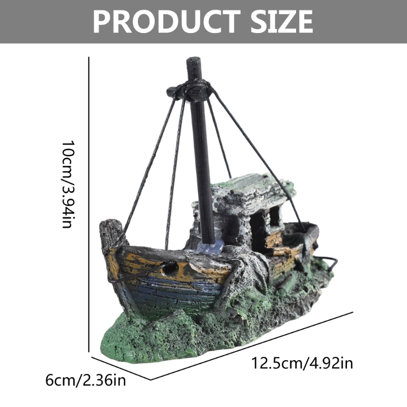 Aquarium Sunken Ship Decoratio - Aquarium Marina recension och pris