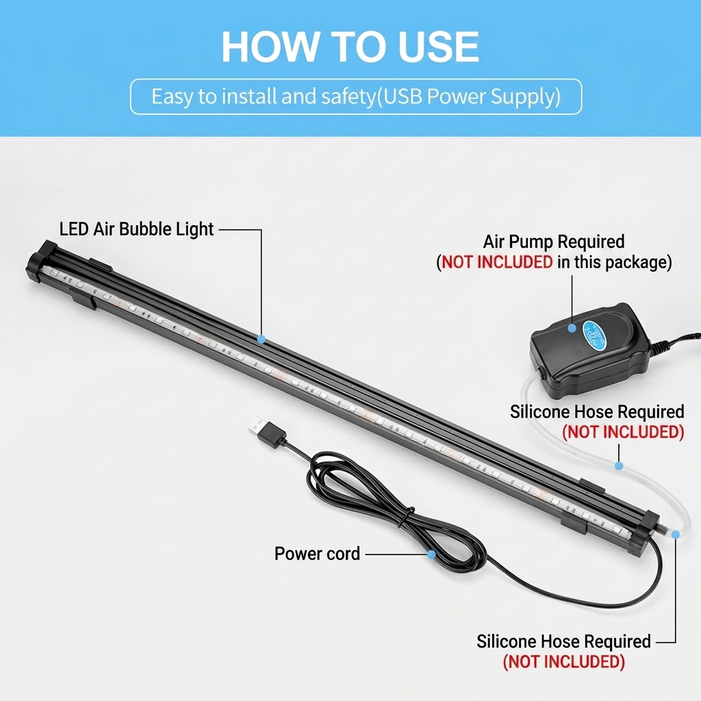 USB LED Aquarium Air Bubble Li - Marine Aquarium Led recension och pris